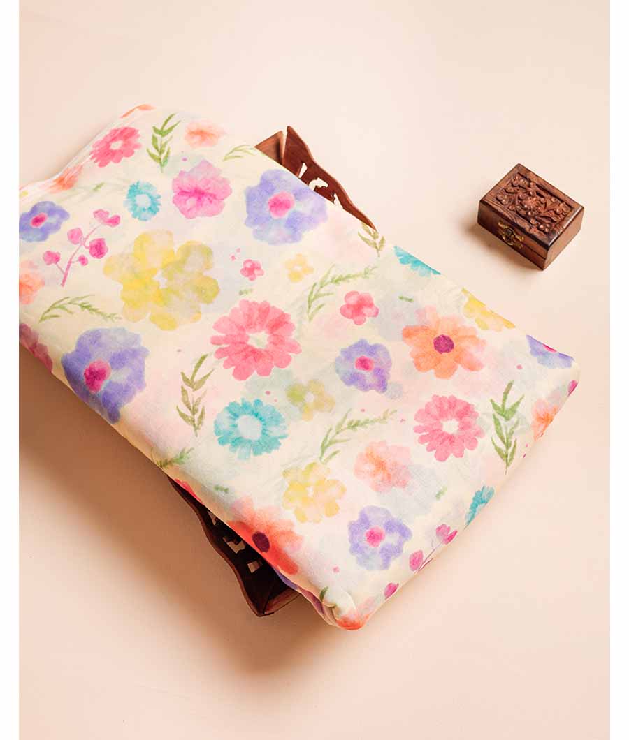 PURE MUL COTTON PRINTED FABRIC