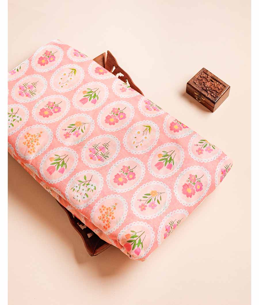 PURE MUL COTTON PRINTED FABRIC