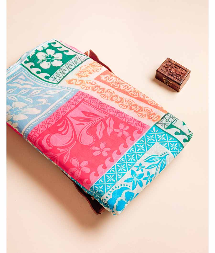 PURE MUL COTTON PRINTED FABRIC