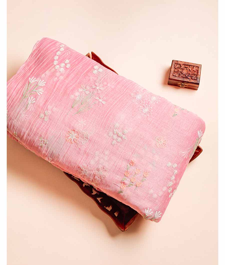 PURE MUL CHANDERI EMBROIDERY FABRIC