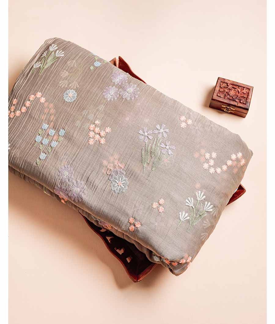 PURE MUL CHANDERI EMBROIDERY FABRIC