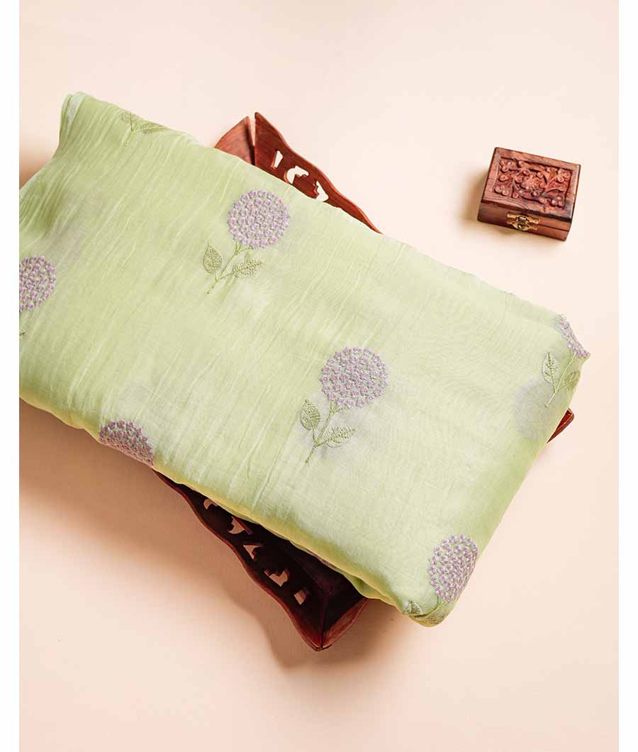 PURE MUL CHANDERI EMBROIDERY FABRIC