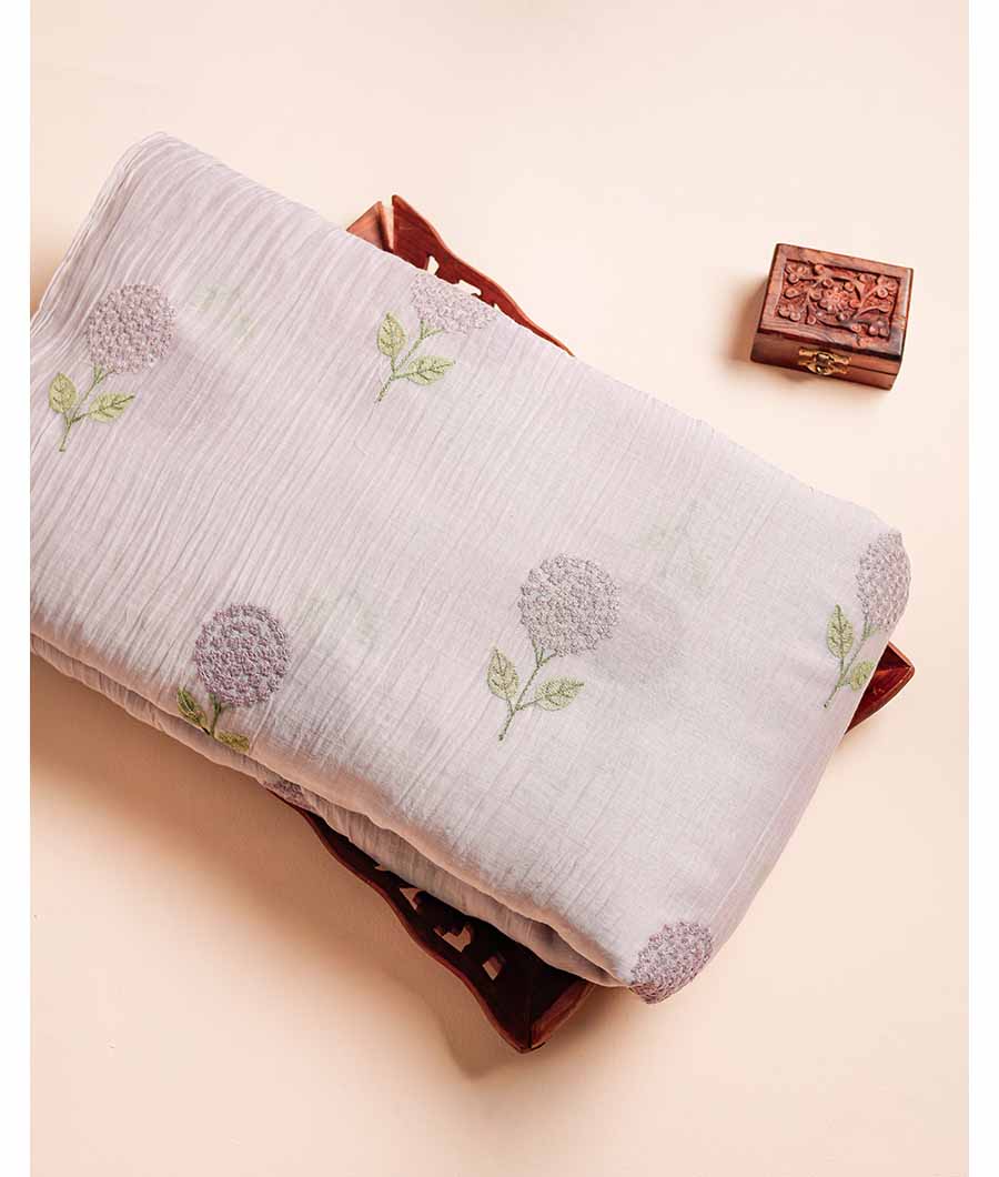 PURE MUL CHANDERI EMBROIDERY FABRIC