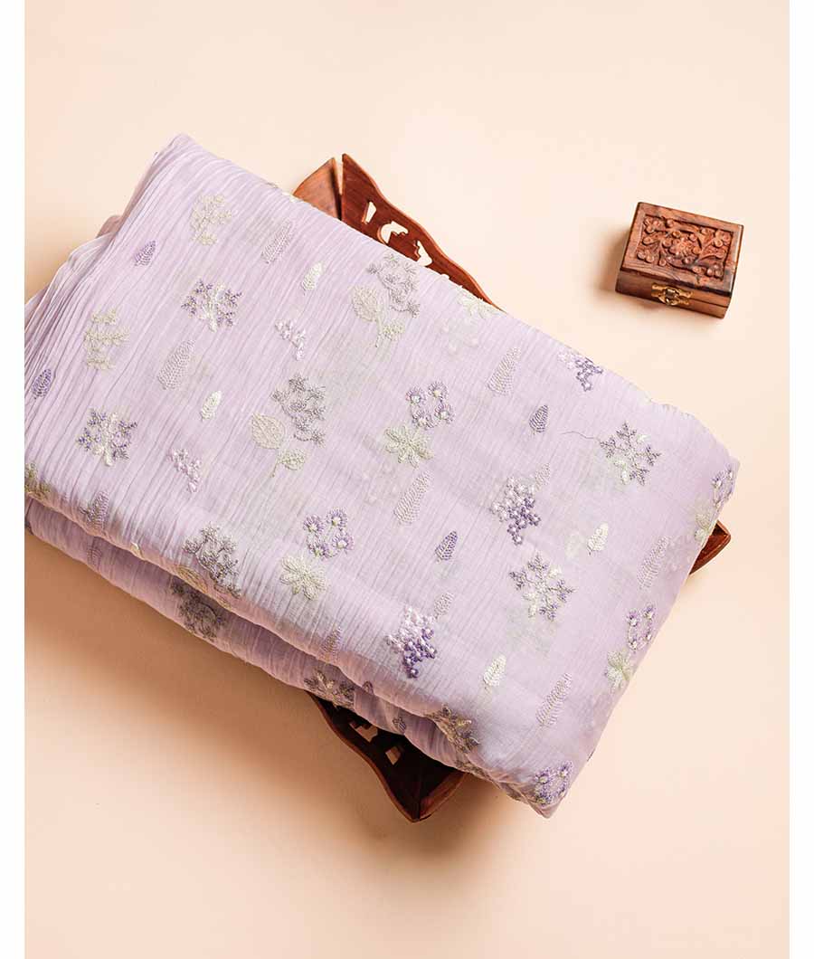 PURE MUL CHANDERI EMBROIDERY FABRIC