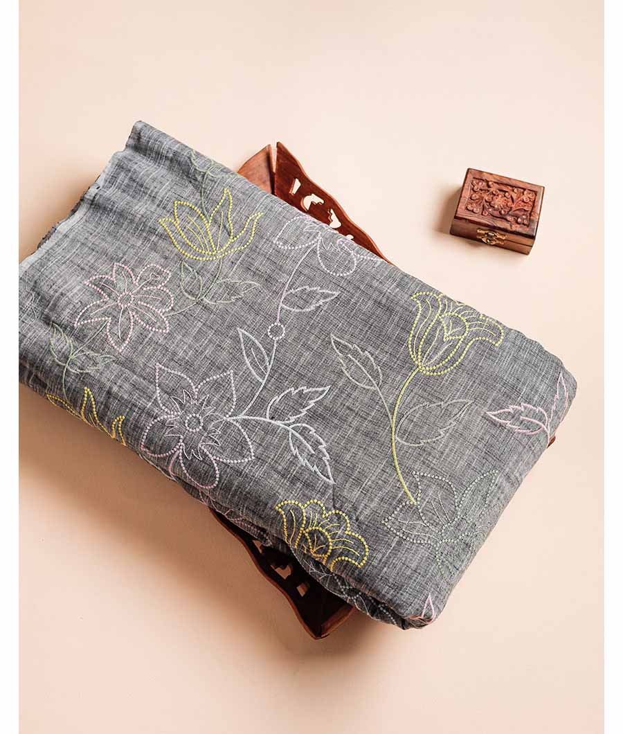 COTTON SLUB EMBROIDERY FABRIC