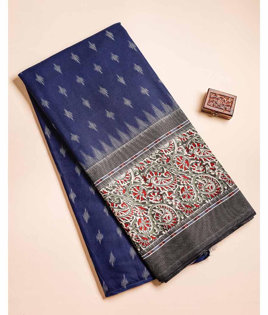 COTTON FLEX IKAT WITH KALAMKARI PRINTED FABRIC