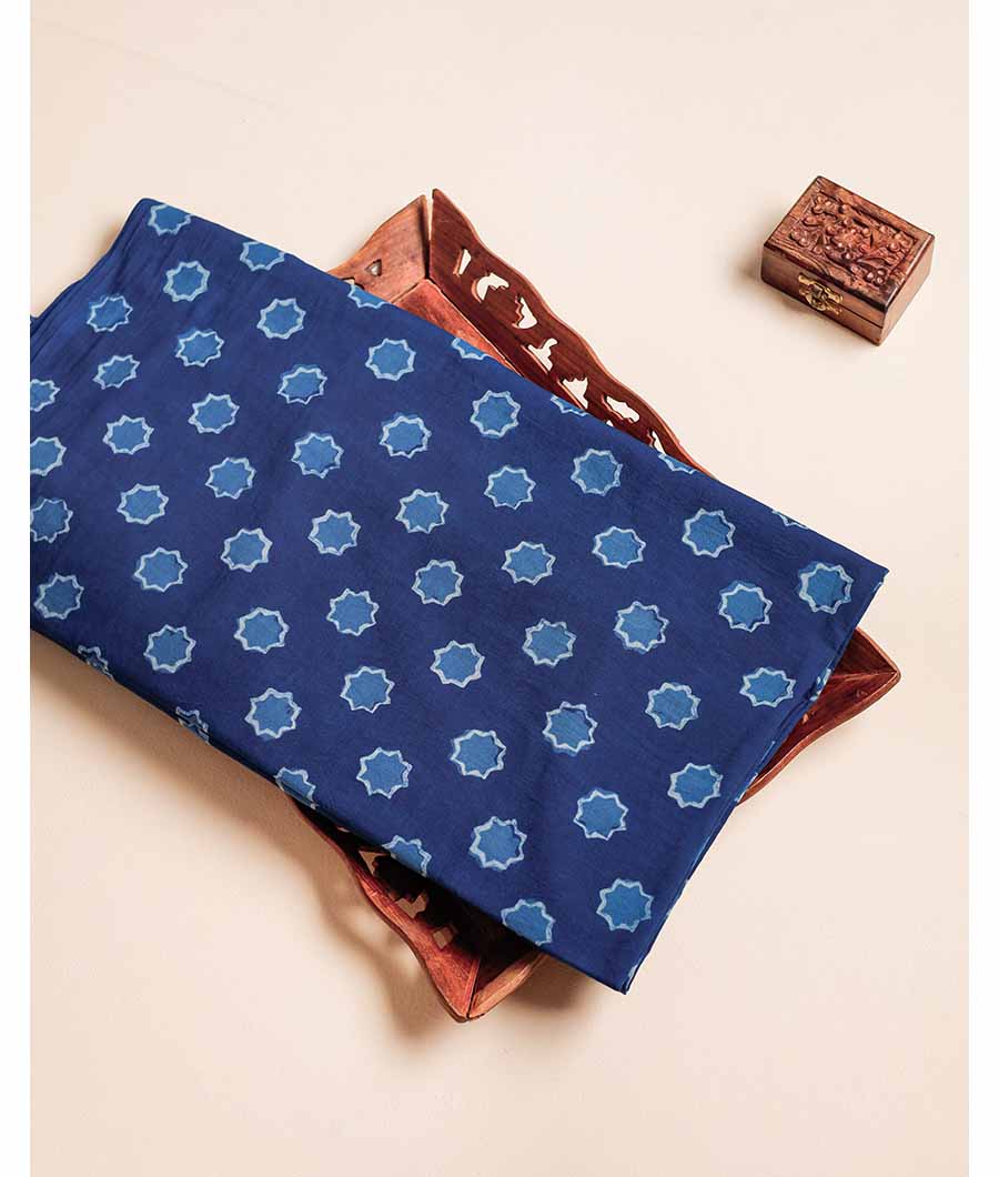 HANDBLOCK INDIGO PRINTED FABRIC
