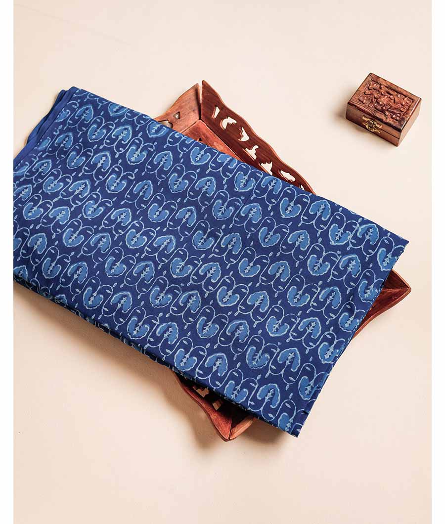 HANDBLOCK INDIGO PRINTED FABRIC
