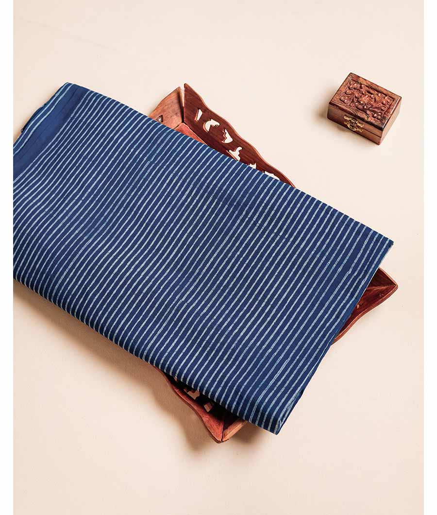 HANDBLOCK INDIGO PRINTED FABRIC