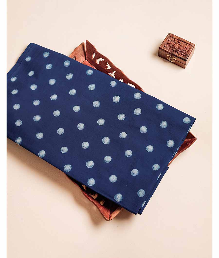 HANDBLOCK INDIGO PRINTED FABRIC
