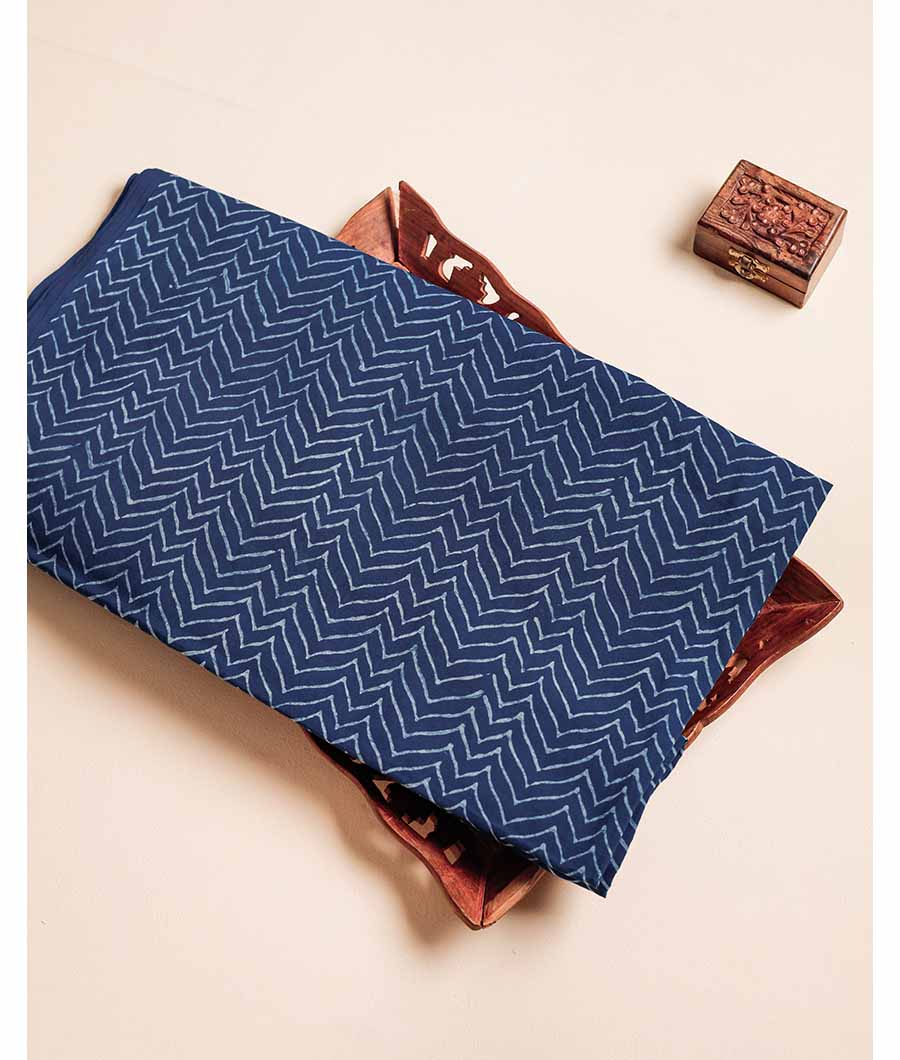 HANDBLOCK INDIGO PRINTED FABRIC
