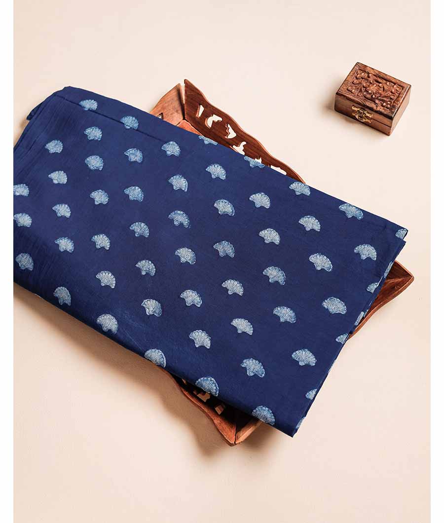 HANDBLOCK INDIGO PRINTED FABRIC