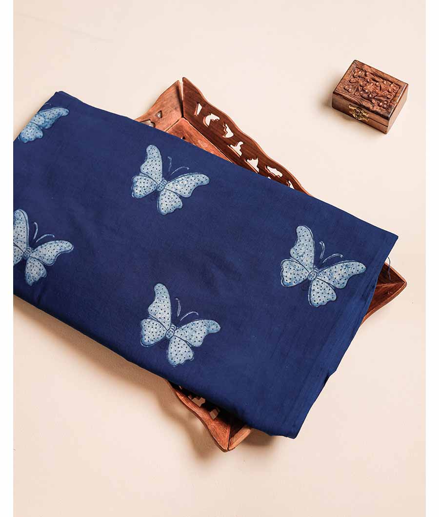 HANDBLOCK INDIGO PRINTED FABRIC
