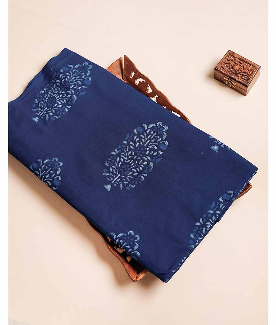 HANDBLOCK INDIGO PRINTED FABRIC