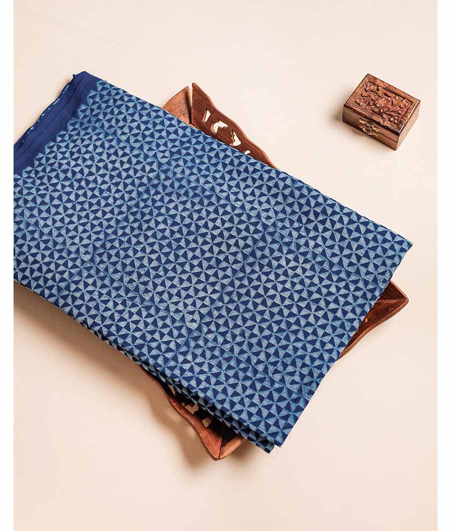 HANDBLOCK INDIGO PRINTED FABRIC