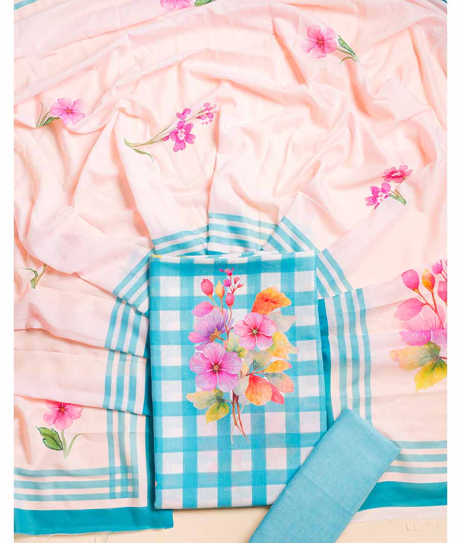 COTTON SUIT SET WITH MUL DUPATTA