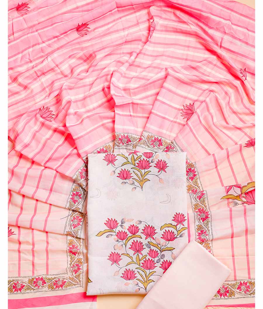 COTTON SUIT SET WITH MUL DUPATTA