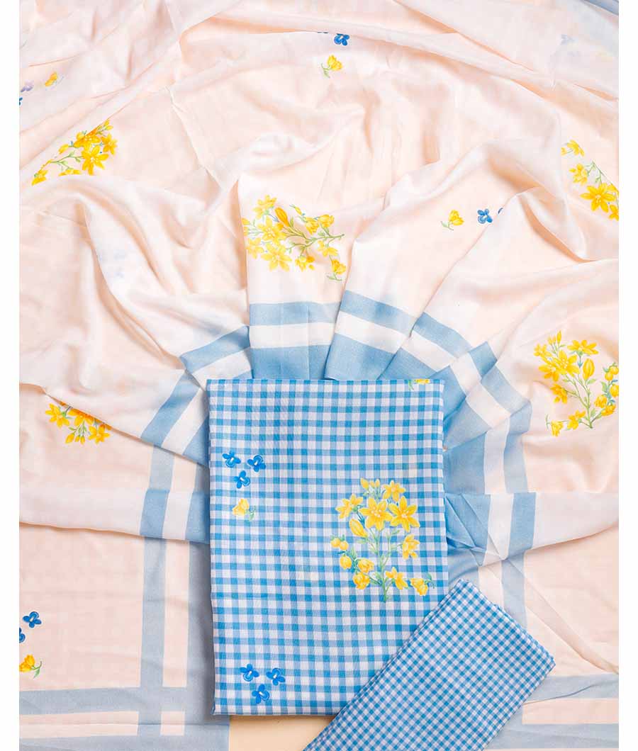 COTTON SUIT SET WITH MUL DUPATTA