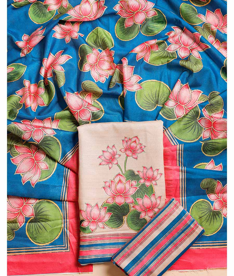 SEMI TUSSAR PRINTED SUIT SET