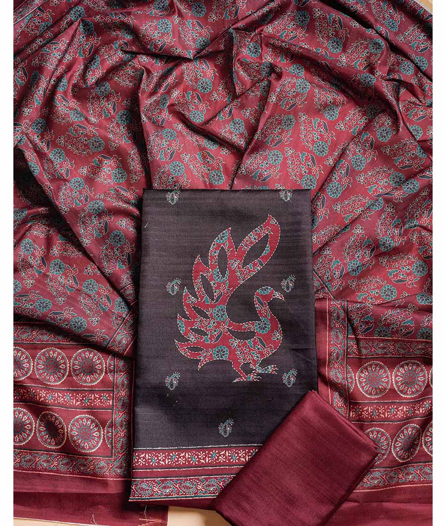 SEMI TUSSAR PRINTED SUIT SET