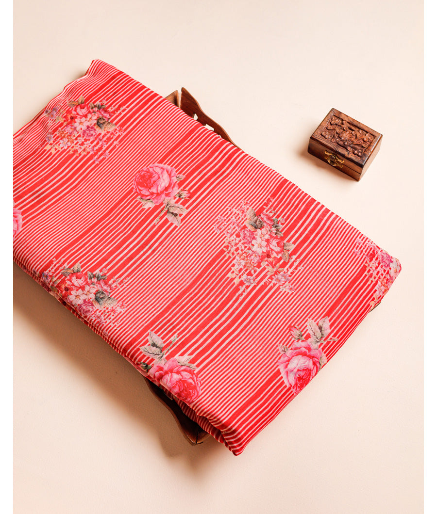 PURE MUL CHANDERI PRINTED FABRIC