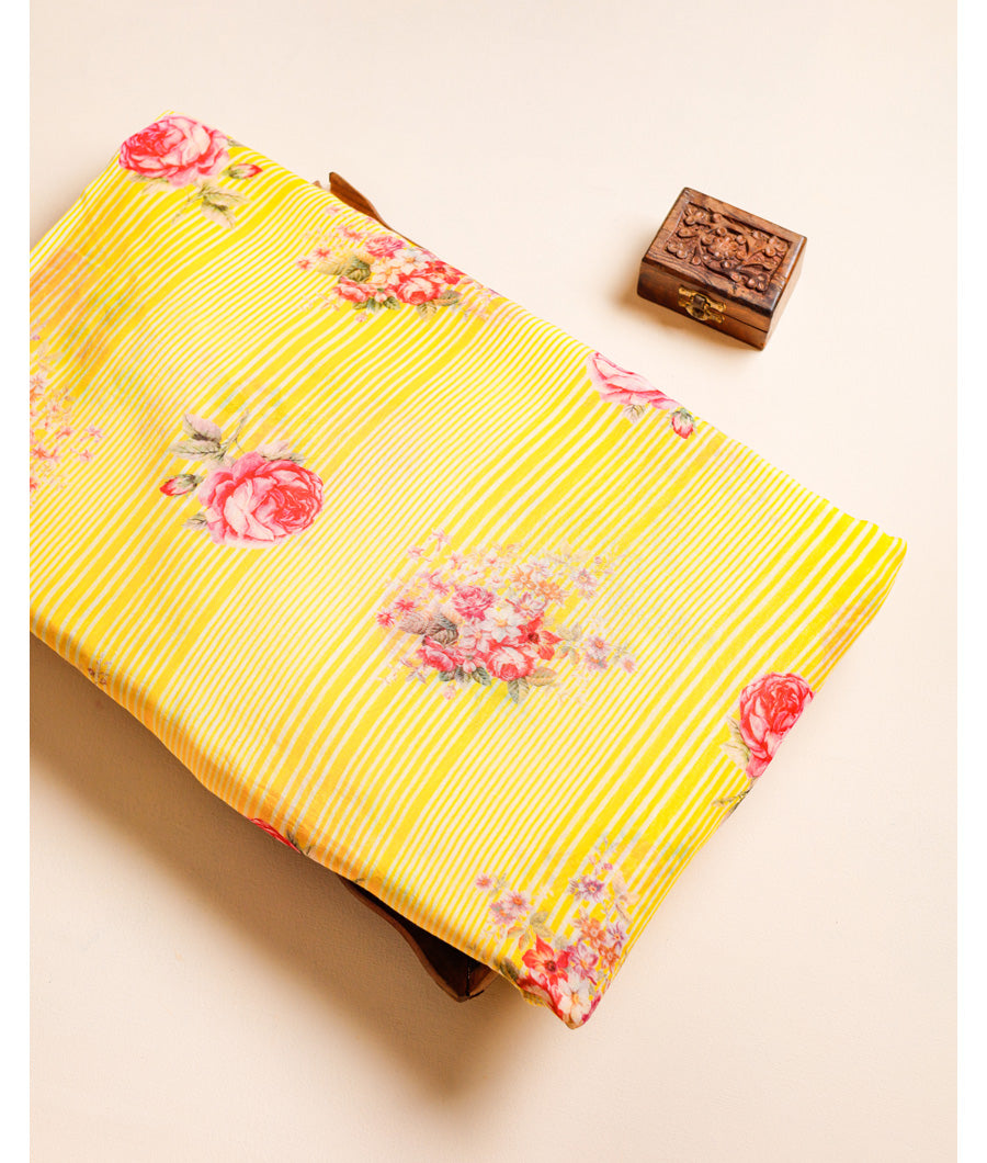 PURE MUL CHANDERI PRINTED FABRIC
