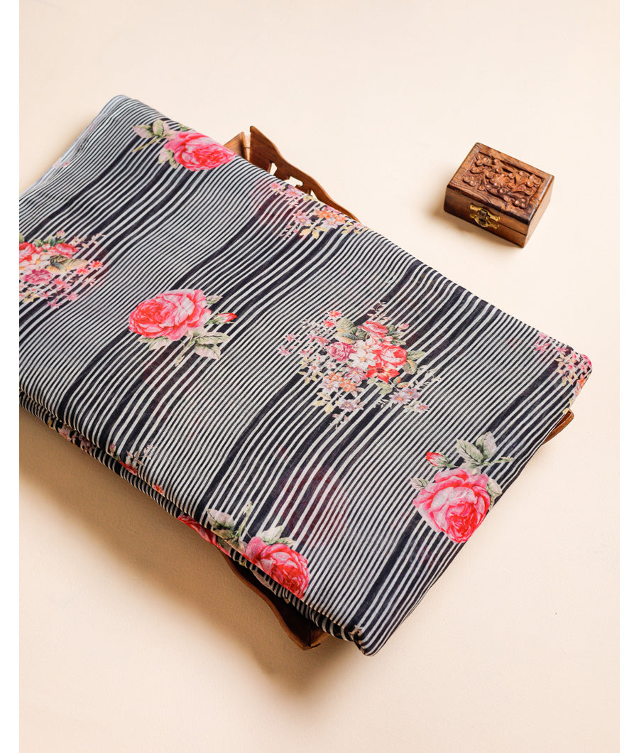 PURE MUL CHANDERI PRINTED FABRIC