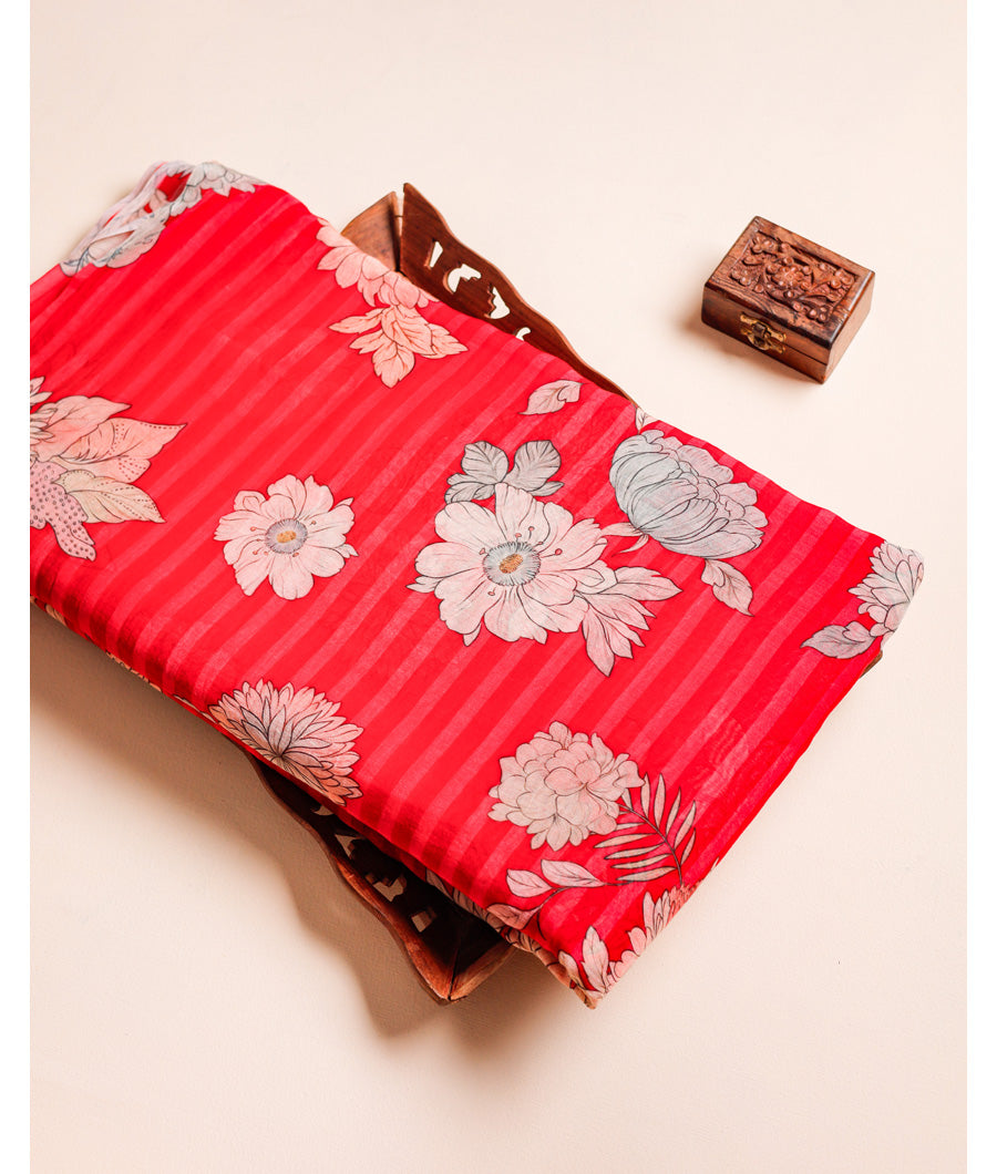 PURE MUL CHANDERI PRINTED FABRIC