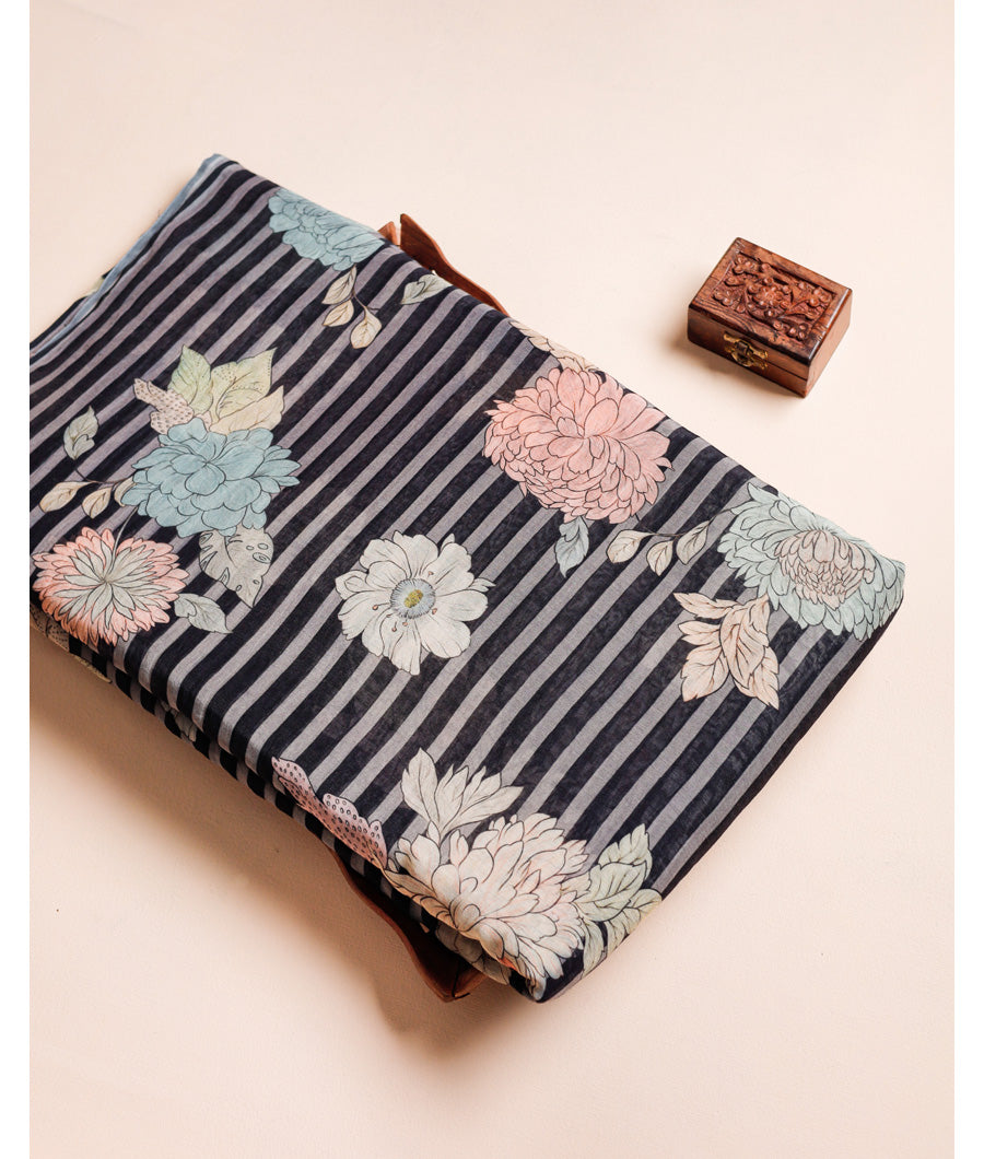 PURE MUL CHANDERI PRINTED FABRIC