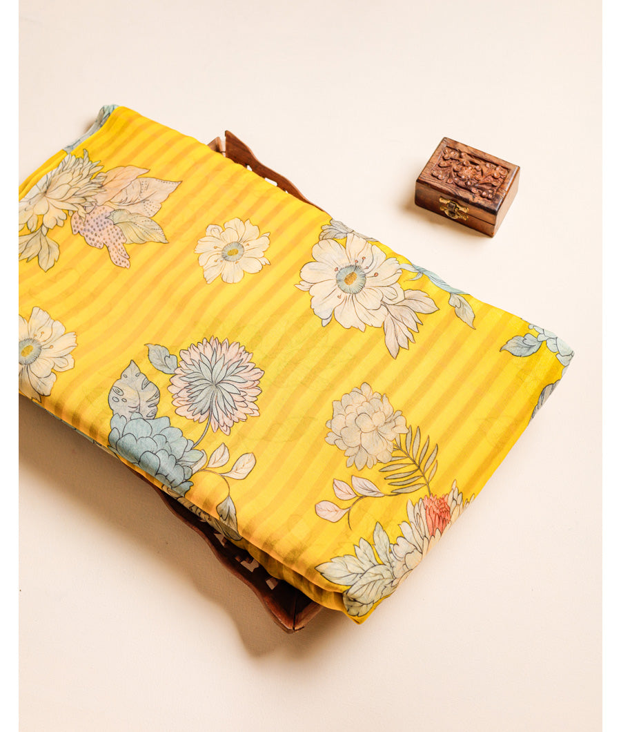 PURE MUL CHANDERI PRINTED FABRIC