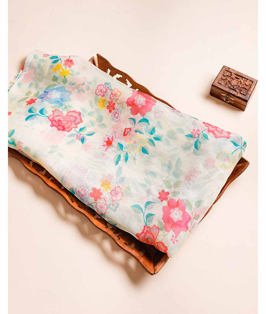 PURE JUTE VISCOSE SILK PRINTED FABRIC