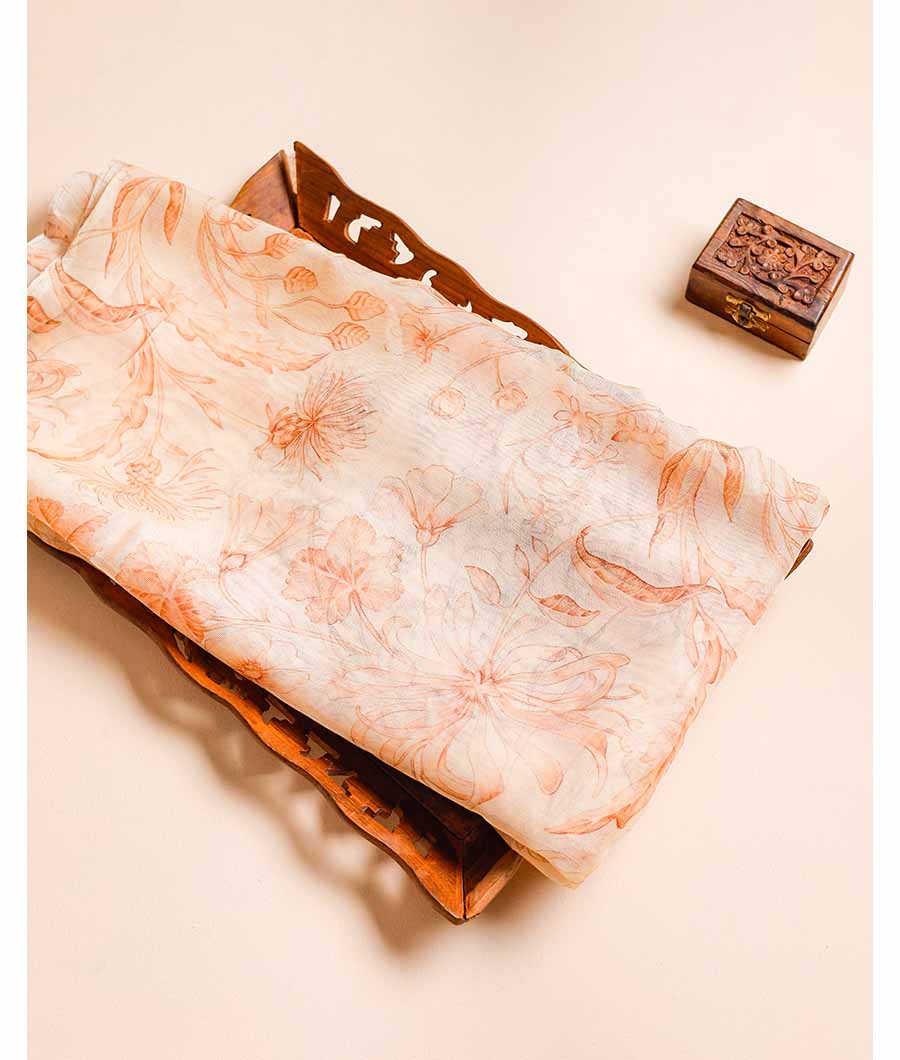 PURE JUTE VISCOSE SILK PRINTED FABRIC