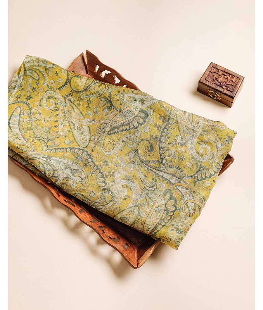 PURE JUTE VISCOSE SILK PRINTED FABRIC