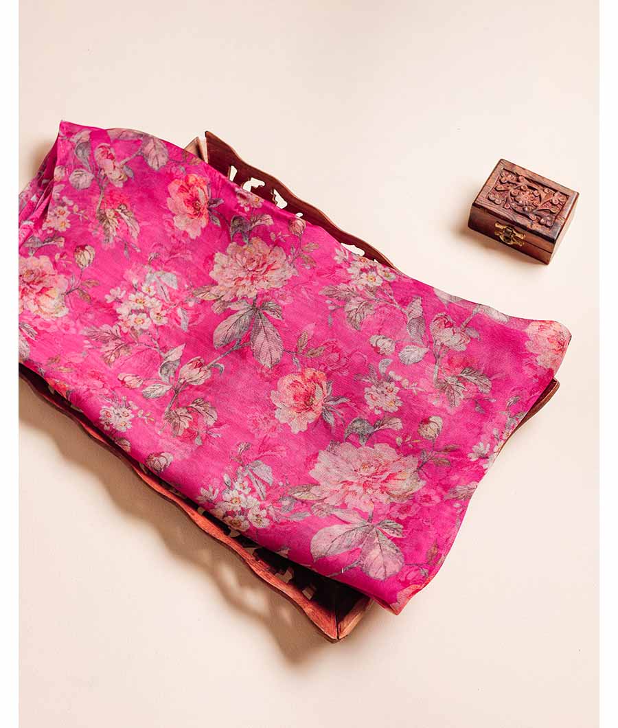 PURE JUTE VISCOSE SILK PRINTED FABRIC