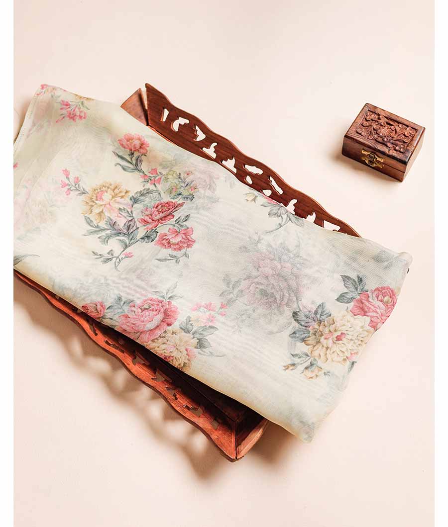 PURE JUTE VISCOSE SILK PRINTED FABRIC