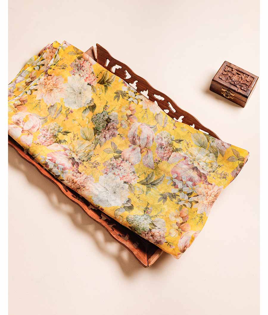 PURE JUTE VISCOSE SILK PRINTED FABRIC