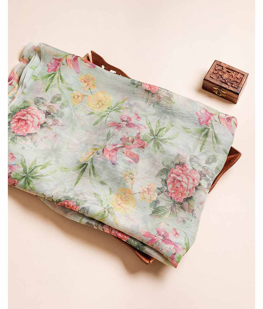 PURE JUTE VISCOSE SILK PRINTED FABRIC
