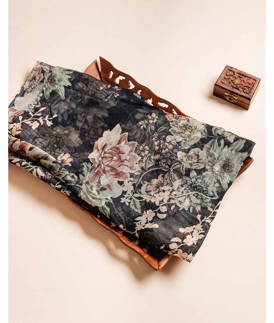 PURE JUTE VISCOSE SILK PRINTED FABRIC