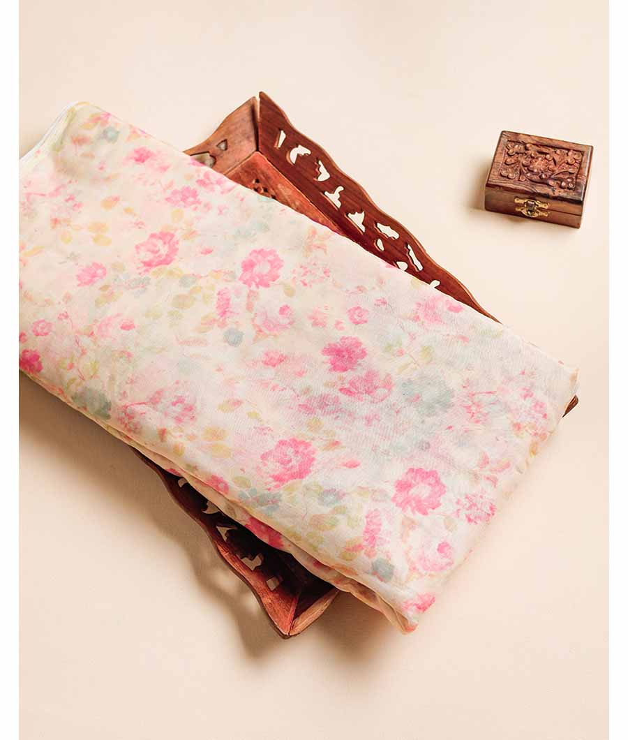 PURE BANARASI MUL CHANDERI PRINTED FABRIC