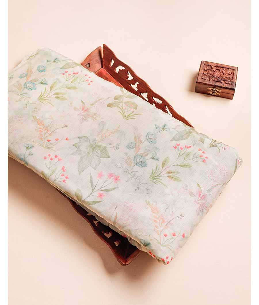 PURE BANARASI MUL CHANDERI PRINTED FABRIC