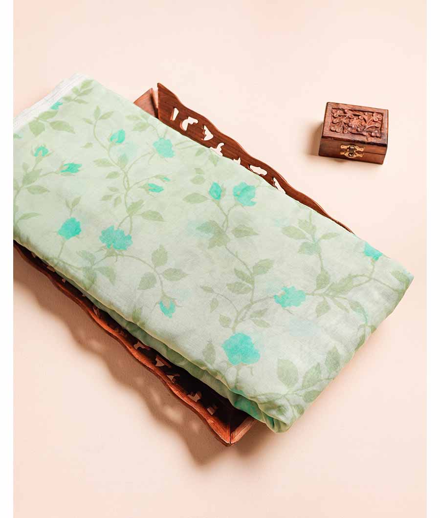 PURE BANARASI MUL CHANDERI PRINTED FABRIC
