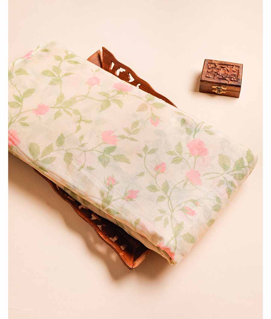 PURE BANARASI MUL CHANDERI PRINTED FABRIC