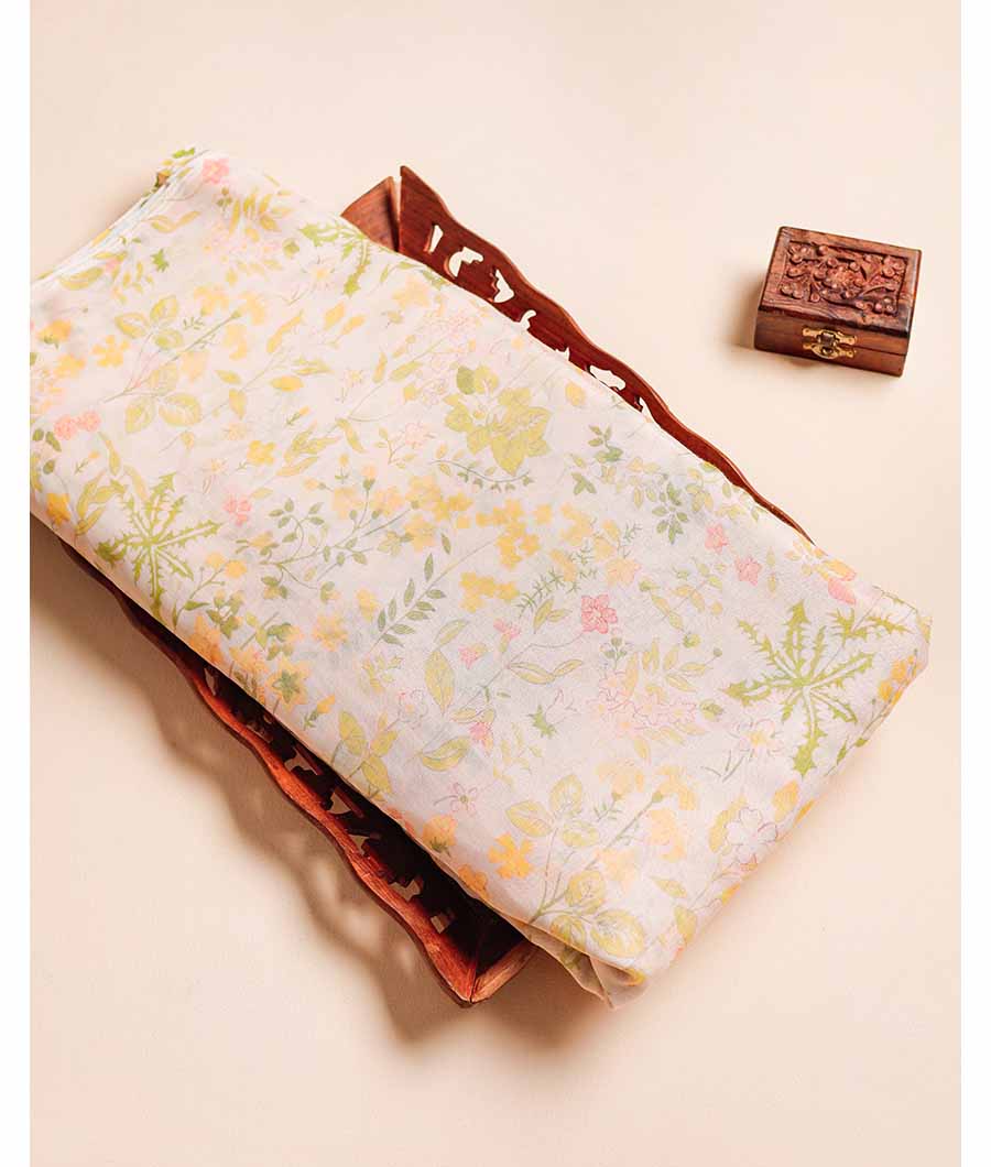 PURE BANARASI MUL CHANDERI PRINTED FABRIC
