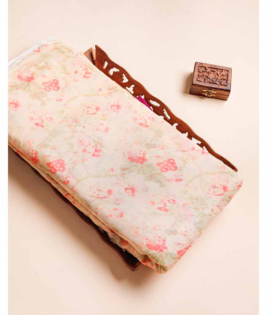 PURE BANARASI MUL CHANDERI PRINTED FABRIC