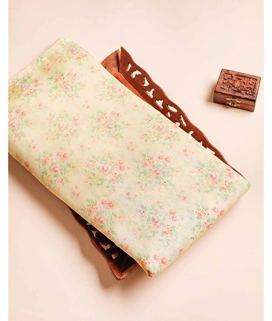 PURE BANARASI MUL CHANDERI PRINTED FABRIC