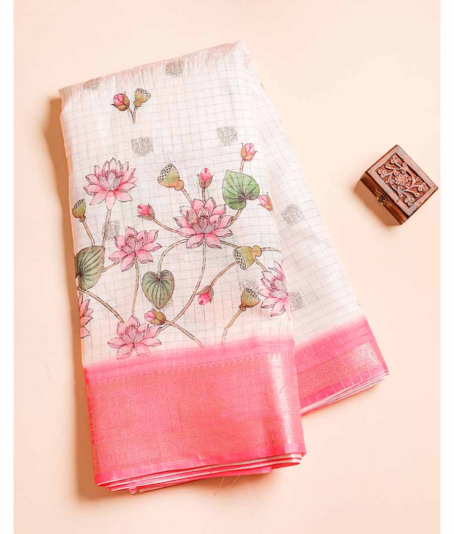 CHANDERI CHECKS BORDER FABRIC