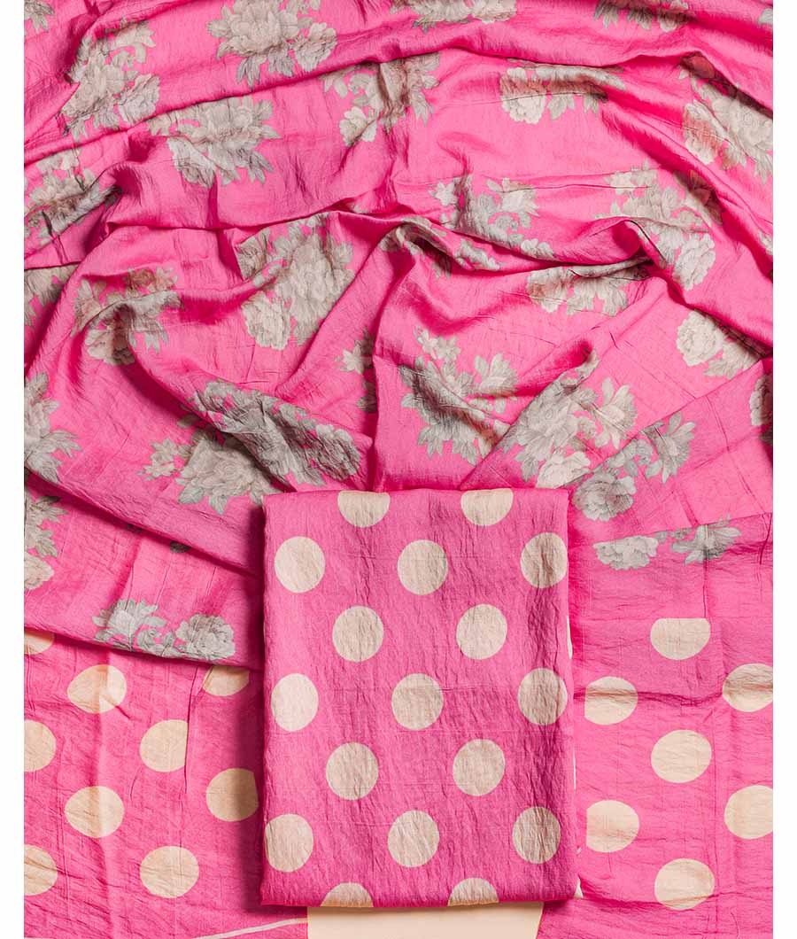 MOGRA CHANDERI POLKA SUIT SET