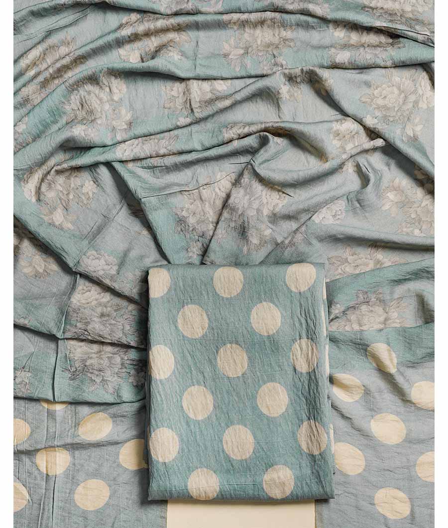 MOGRA CHANDERI POLKA SUIT SET