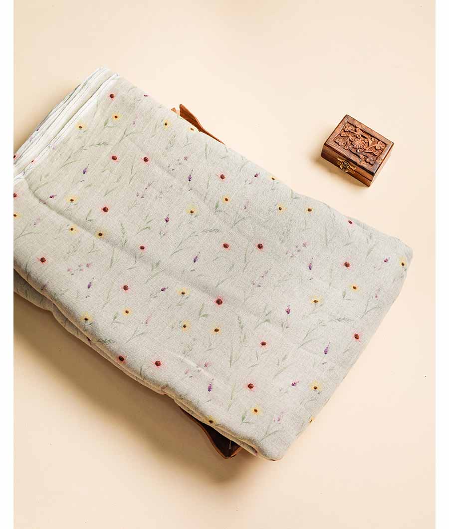 PURE COTTON JUTE DIGITAL PRINTED FABRIC