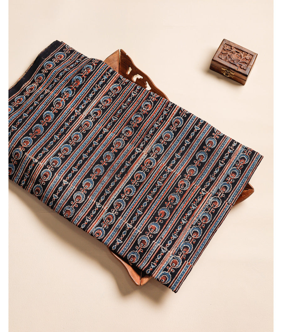 PURE COTTON BLOCK PRINTED AJRAKH FABRIC